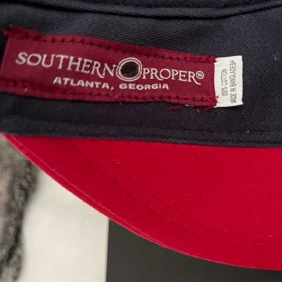 SOUTHERN PROPER Red Navy Dog Visor Adjustable Atlanta OSFM - Picture 5 of 7